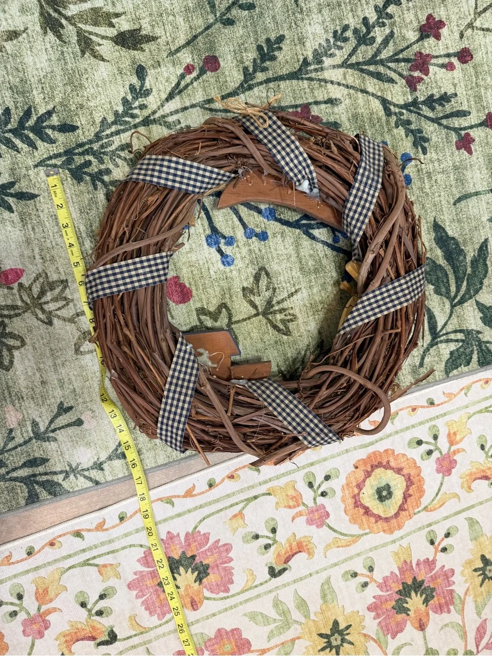 Vintage Noah’s Ark Nursery Wreath Handmade Wooden 3D Christianity Noah’s Ark